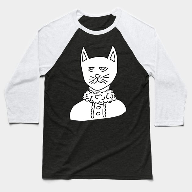 Tired Cat as Santa Baseball T-Shirt by Dani Draws